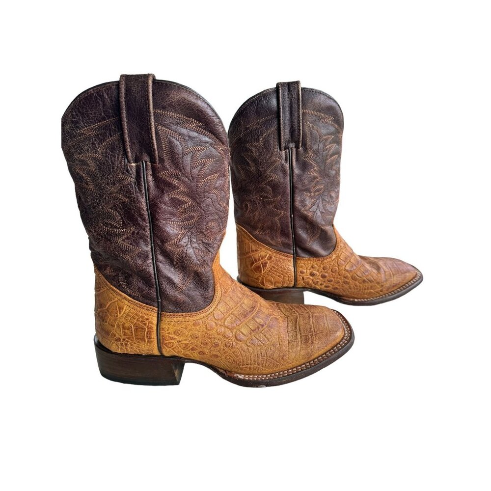 Roper Men's Croc Print Square Toe Western Boots